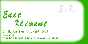 edit kliment business card